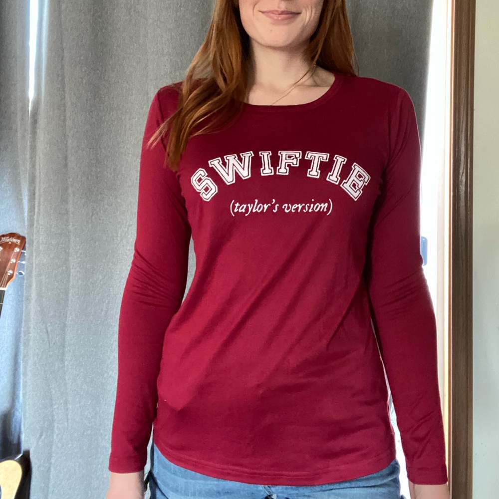 Swiftie Taylor’s Version Maroon Long Sleeve Top